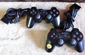 lot 161 image: PAIR OF SONY GAME SYSTEM ANALOG CONTROLLERS