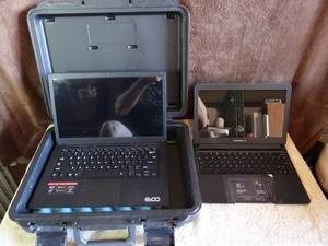 lot 167 image: LOT OF 2 - LAPTOPS IN HARD CASE - 1X EVOO EV-C-141-1 & 1X MOTOROLA