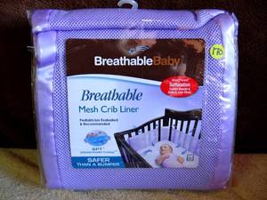 lot 170 image: Breathable Baby Mesh Crib Liner Breathable New in Package