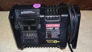 lot 182 image: Craftsman Bolt On 20v Max Diehard Battery Charger Model 900.1647 Used