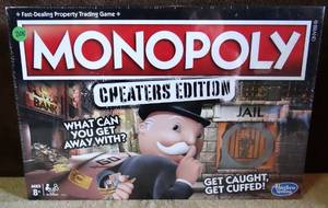 lot 205 image: Hasbro Monopoly Cheaters Edition Property Trading Board Game Get-Caught-Cuffed - NEWSEALED
