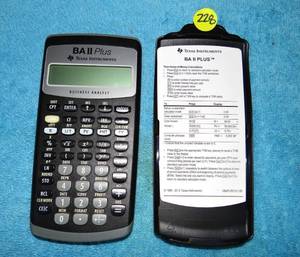 lot 228 image: Texas Instruments BA II Plus BA2 Financial Business Calculator & Lid