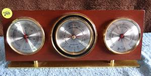 lot 246 image: Vintage Jason Empire Desk Top Weather Station Thermometer Barometer Hygrometer