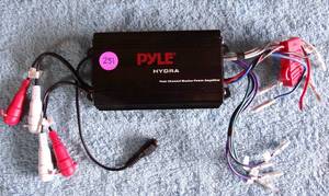 lot 251 image: Pyle Hydra Marine Amplifier - Upgraded Elite Series 800 Watt 4 Channel Micro