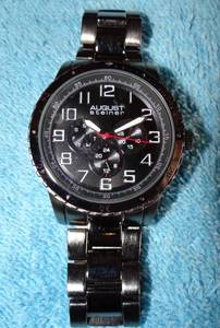 lot 254 image: August Steiner Mens Quartz Chronograph Day Date 24hr -STAINLESS STEEL BAND