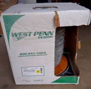 lot 5 image: West Penn Wire 226GY1000 - 142 UTP CL3R Commercial Speaker Cable 1000 ft. Gray $$$$