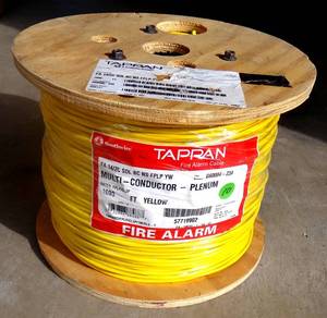 lot 10 image: NEWSEALED - TAPPAN FIRE ALARM CABLE - 1000 FT YELLOW MULTI CONDUCTOR PLENUM