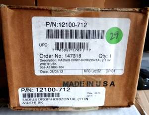 lot 29 image: CHATSWORTH Cable Runway Radius Drop, Cross Member, 11 in.W, Black MFR # 12100-712 - NEW IN BOX