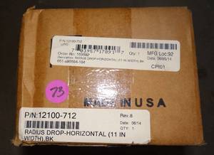 lot 73 image: HATSWORTH 12100-712 CABLE RUNWAY RADIUS-DROP HORIZONTAL 11 W BLACK - NEWSEALED BOX