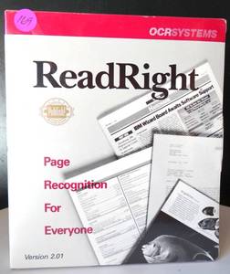 lot 169 image: OCRSYSTEMS READ RIGHT PAGE RECOGNITION SOFTWARE - NEWSEALED
