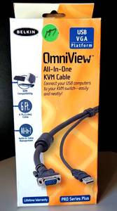 lot 197 image: Belkin OmniView All-In-One KVM Cable, PS2 VGA, 10 Ft - NIB