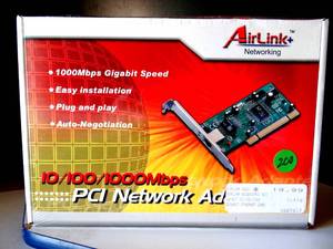 lot 200 image: AirLink 101 AGIGA32PCI GIGABIT 101001000 MBPS PCI Network Adapter - NEW IN BOX
