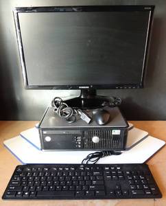 lot 229 image: Dell Optiplex 745 PC  Desktop Core 2 Quad w MonitorKeyboard& Mouse