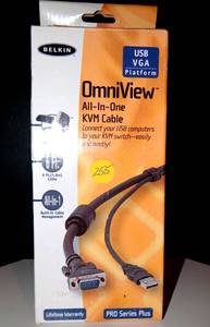 lot 255 image: BELKIN OMNIVIEW ALL IN ONE KVM CABLE - NEW IN BOX