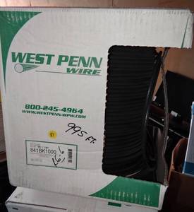 lot 81 image: West Penn 841BK1000 Solid RG6U Type CATV Coaxial Cable Black 1000 Ft - $$$ (995 FT)