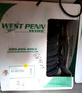 lot 87 image: West Penn 841BK1000 Solid RG6U Type CATV Coaxial Cable Black 1000 Ft - (684FT) $$$