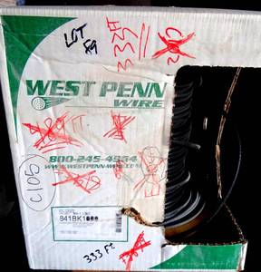 lot 89 image: West Penn 841BK1000 Solid RG6U Type CATV Coaxial Cable Black 1000 Ft - (333FT) $$$