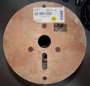 lot 90 image: West Penn 841BK1000 Solid RG6U Type CATV Coaxial Cable Black 1000 Ft - ALMOST FULL ROLL $$$