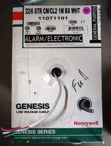 lot 94 image: Honeywell Genesis 11071101 226 Stranded Unshielded Cable, White 1000 ALMOST FULL BOX