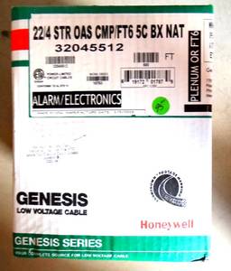 lot 95 image: NEW GENESIS 224C STRANDED BARE COPPER SHIELDED PLENUM WHITE 500 Ft  32045512 (ALMOST FULL BOX)