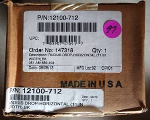 lot 97 image: CPI CHATSWORTH 12101-712 Cable Runway Radius Drop Cross Member 11 Black NIB