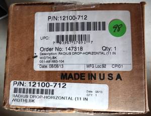 lot 98 image: Chatsworth 12101-701 Radius Drop 10 14 Black - NEW IN BOX