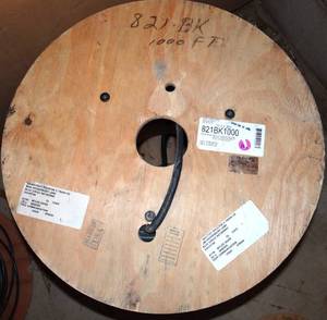 lot 106 image: West Penn 821BK1000 Solid RG11U Type CATV Coaxial Cable Black 1000 ft - NEW $$$