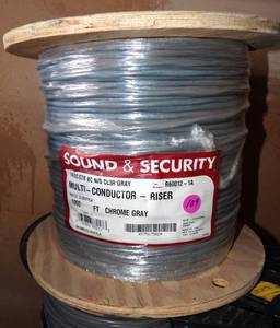 lot 109 image: SOUND & SECURITY Alarm and Security Cable, Multi-Conductor, Unshielded, Riser, Gray Premium-Grade, Gray PVC, 1000 - NEW