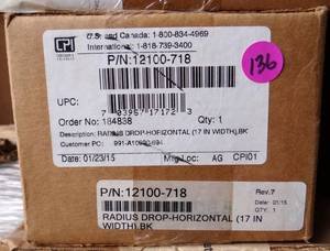 lot 136 image: CHATSWORTH 12100-718 Cable Runway Radius Drop Cross Member - NIB