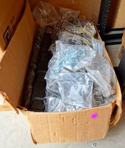 lot 142 image: LARGE BOX OF WIRE ORGANIZERS AND HARDWARE AS SHOWN