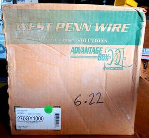 lot 281 image: West Penn 270 6 Cond 22 AWG Bare CMR - 1000ft (Gray) $$$$