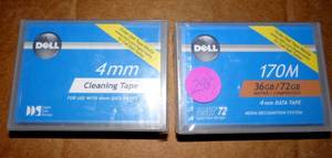 lot 298 image: Dell 4mm Data Drive Cleaning Tape Cartridge & 341-0524 Dell 36GB72GB 4mm DAT72 DDS-5 170m Data Cartridge $$