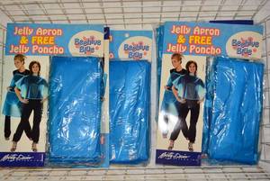 lot 98 image: Jelly Apron and Jelly Poncho, Beehive Blue, 6 Total