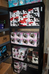 lot 148 image: Plastic Shelf Unit CONTENTS NOT INCLUDED        PLEASE PLAN TO PICK UP SHELVING ON SATURDAY, NOV. 20  CALL 817-271-4860 TO MAKE ARRANGEMENTS