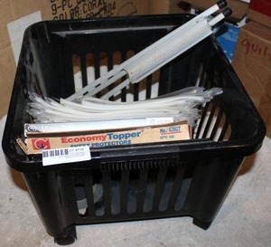 lot 198 image: Rolling Black Crate with Various Sheet Protectors