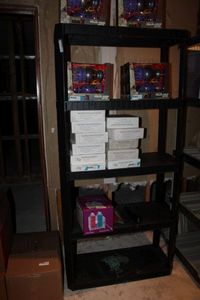 lot 208 image: Plastic Shelf Unit CONTENTS NOT INCLUDED        PLEASE PLAN TO PICK UP SHELVING ON SATURDAY, NOV. 20  CALL 817-271-4860 TO MAKE ARRANGEMENTS