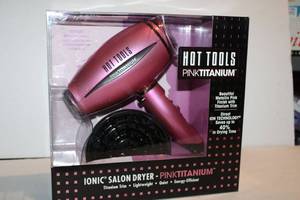 lot 293 image: Hot Tools Pink Titanuim Hair Dryer, 3 Total