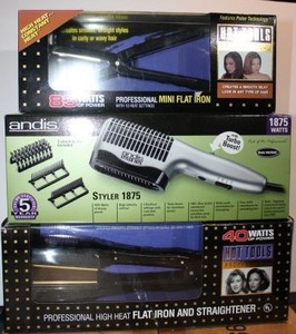 lot 139 image: Hot Tools Flat Iron, Mini Flat Iron and Andis Styler 1875