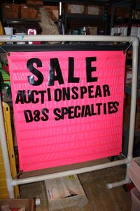 lot 15 image: Pink Fabric Sign with Velcro Letters PVC Frame