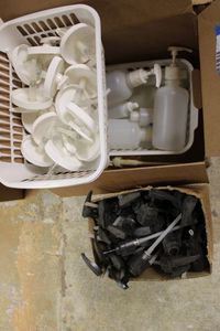 lot 771 image: Plastic Pump Bottles, Lids and Tops, see Pictures