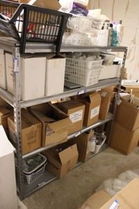 lot 773 image: Metal Storage Shelf Only (Contents Not Included)        PLEASE PLAN TO PICK UP SHELVING ON SATURDAY, NOV. 20  CALL 817-271-4860 TO MAKE ARRANGEMENTS