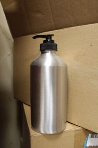 lot 802 image: 12 oz. Aluminum Pump Bottles, 2 Boxes