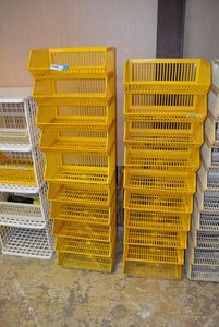 lot 820 image: Plastic Stackable Bins as shown