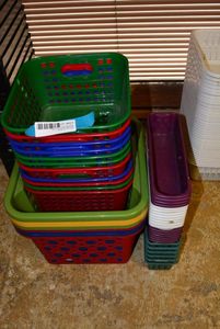 lot 823 image: Plastic Stackable Bins as shown