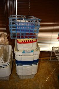 lot 825 image: Plastic Stackable Bins as shown