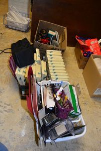 lot 829 image: Business Card Notes Ive Moved and Thank you for the Referral, Pens, Emergency Candles