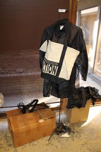 lot 662 image: Andre Zip Jacket, Canvas Bag, Box of Plastic Hangers, Garment Bags