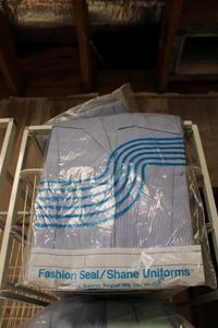 lot 592 image: Fashion SealShane Uniforms Pin Strip Shirts, Size S 10