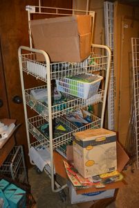 lot 1022 image: Rolling 4-Tier Cart and Contents, see pictures