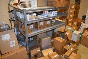 lot 782 image: Shelving Unit Only, Contents not Included        PLEASE PLAN TO PICK UP SHELVING ON SATURDAY, NOV. 20  CALL 817-271-4860 TO MAKE ARRANGEMENTS